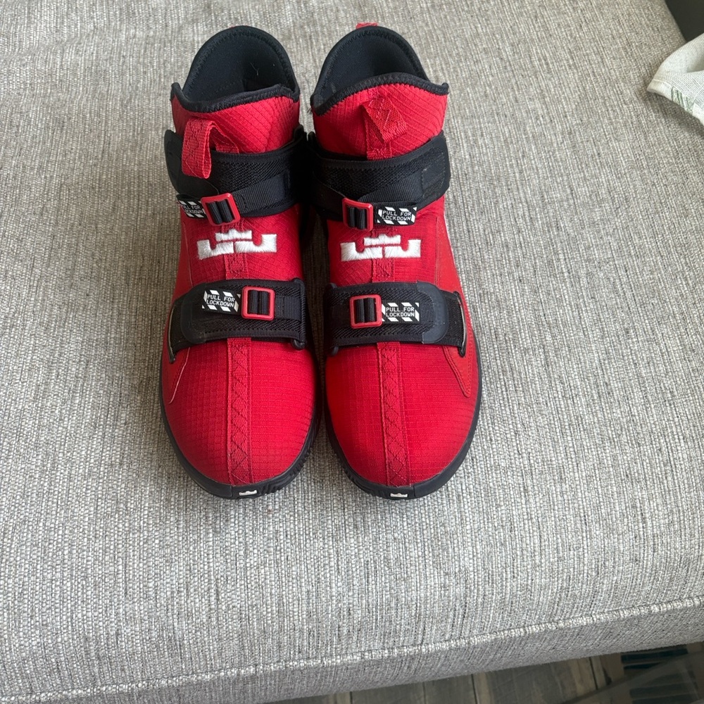 Nike Red and Black Boys' Strap Sneakers